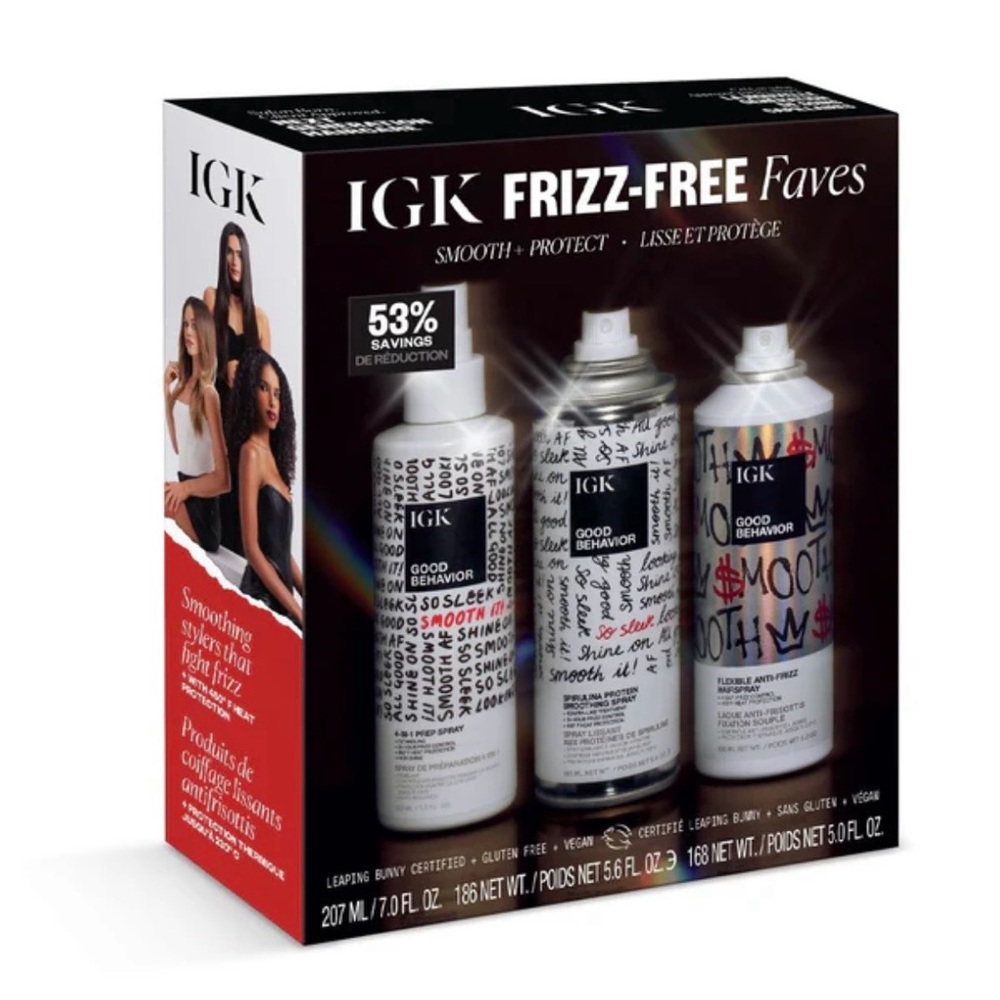 IGK Smoothing FRIZZ-FREE FAVES Smoothing Spray 3in1